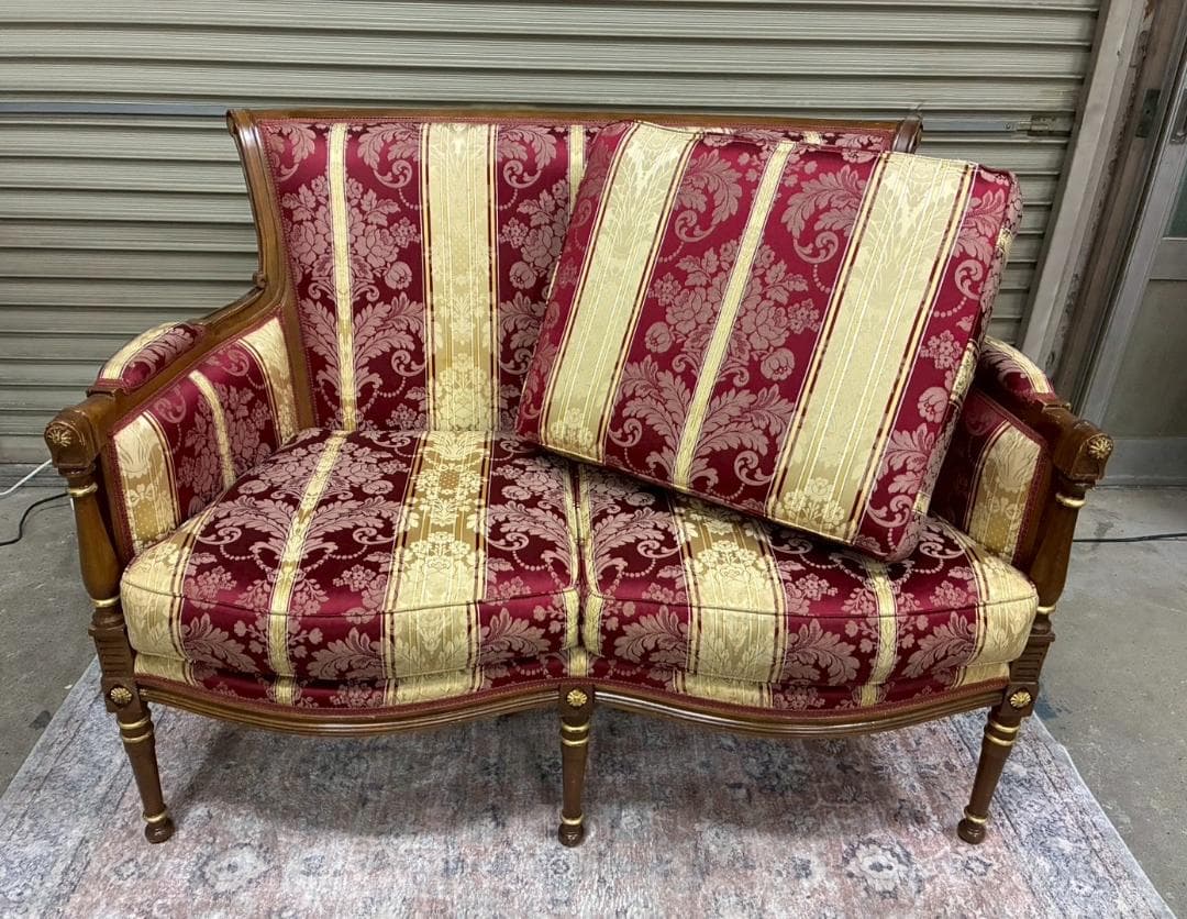 イタリア製 クラシック ソファ オットマン セット ヴィンテージ調