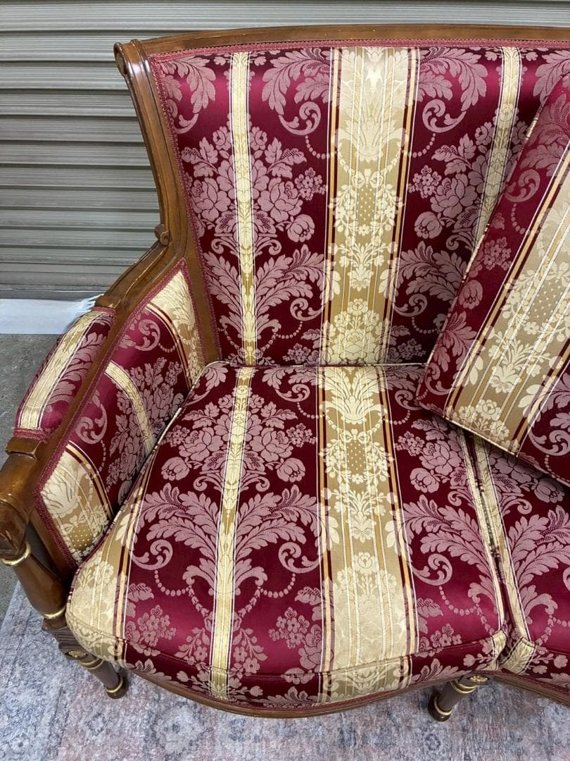 イタリア製 クラシック ソファ オットマン セット ヴィンテージ調