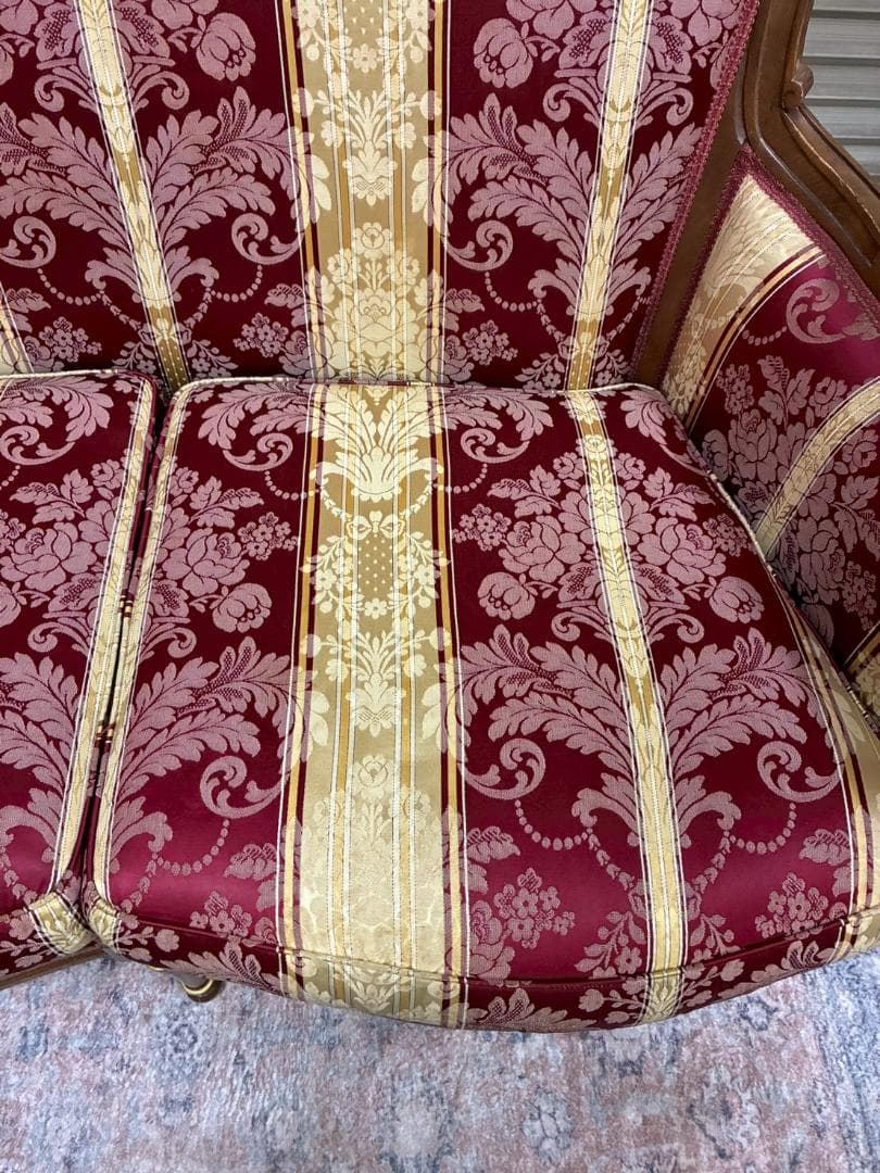 イタリア製 クラシック ソファ オットマン セット ヴィンテージ調