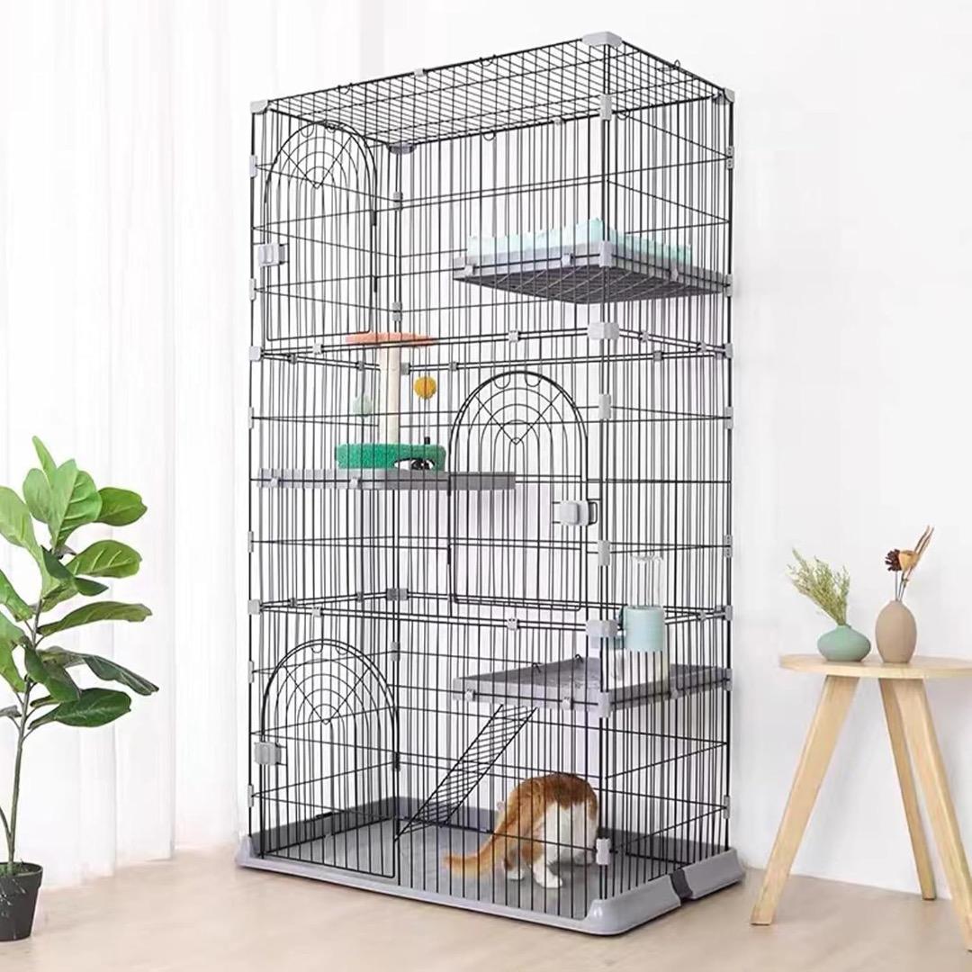猫ケージ キャットケージ 3段 スリム 大型猫用 幅76*奥行50.5
