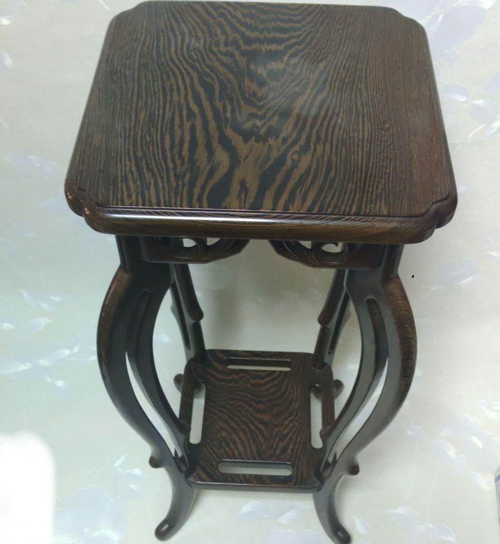 花台　盆栽台　電話台　置物台　指物工芸　アンティーク　高さ約67cm