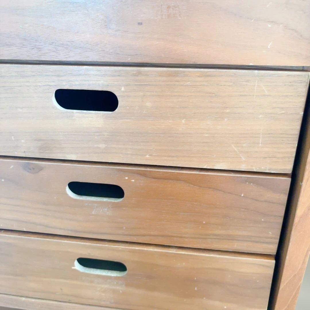 無印良品 スタッキングシェルフ 3×3 ウォルナット収納＋引き出し2個