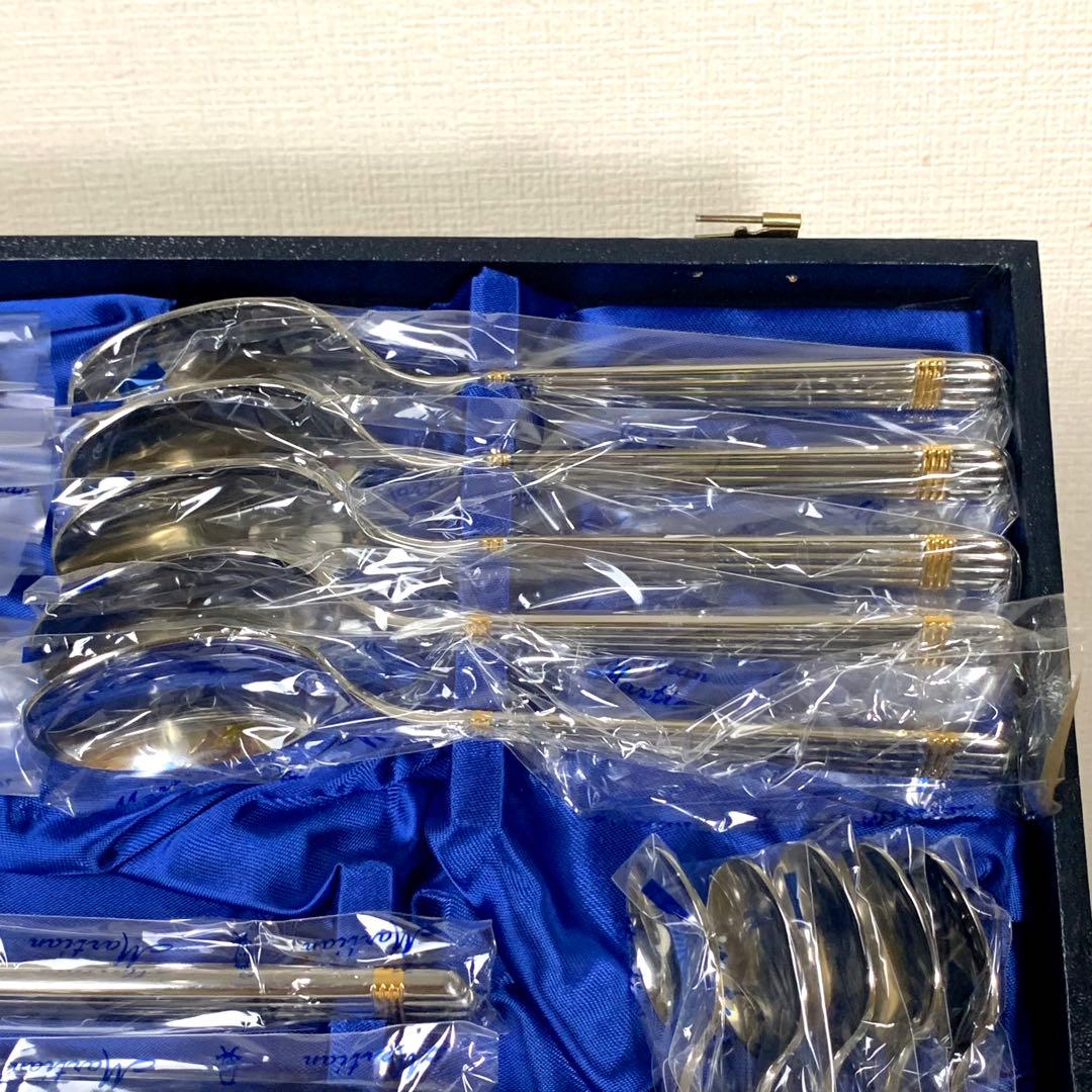 【未使用】Martian カトラリーセット　２５本　PATRA 蓋なし　金彩