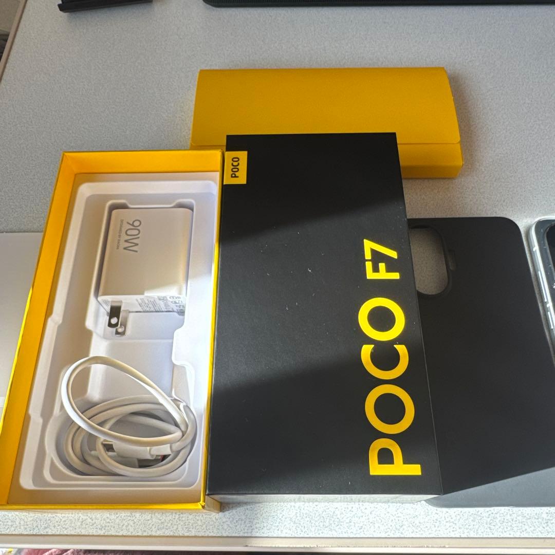 Xiaomi Poco F7 シルバー 本体 充電器 ケース付き