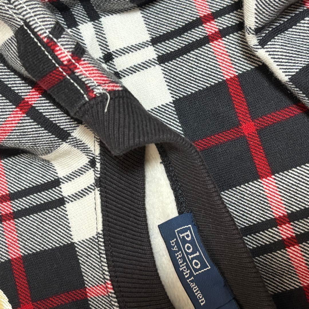 ポロ バイ ラルフローレン スウェット チェック ベロア ステッチ 刺繍 ビーズ