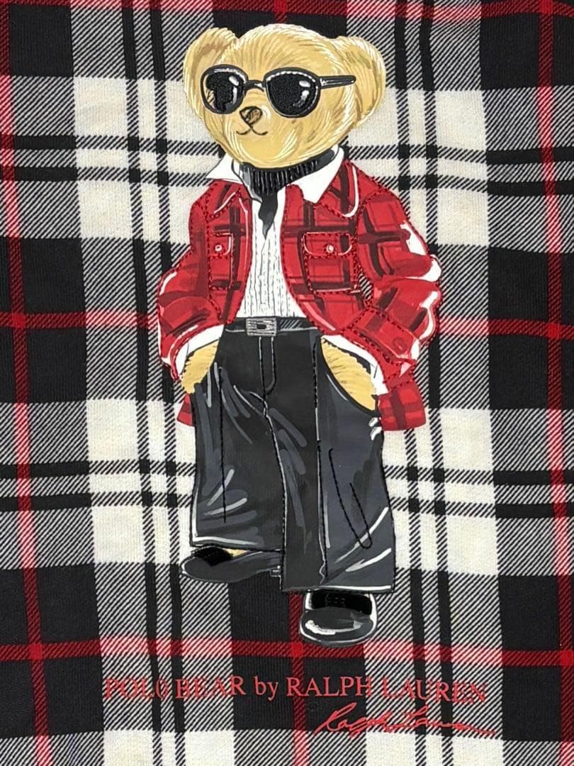 ポロ バイ ラルフローレン スウェット チェック ベロア ステッチ 刺繍 ビーズ