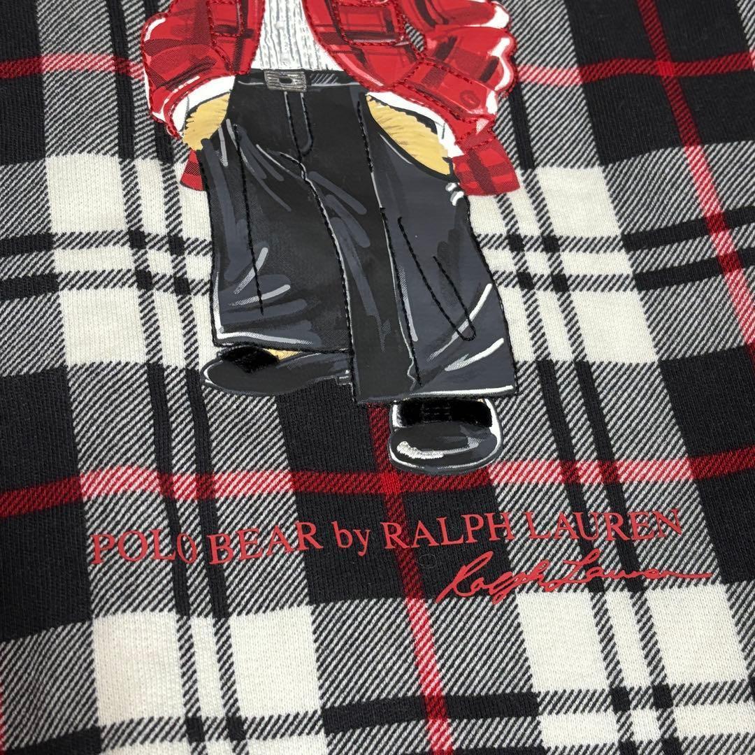 ポロ バイ ラルフローレン スウェット チェック ベロア ステッチ 刺繍 ビーズ