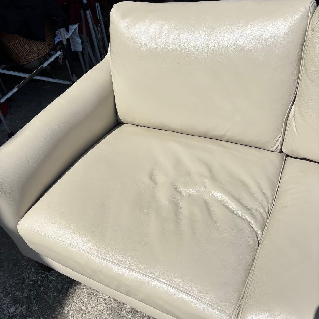 アクタス ACTUS L字型ソファ レザー アイボリー