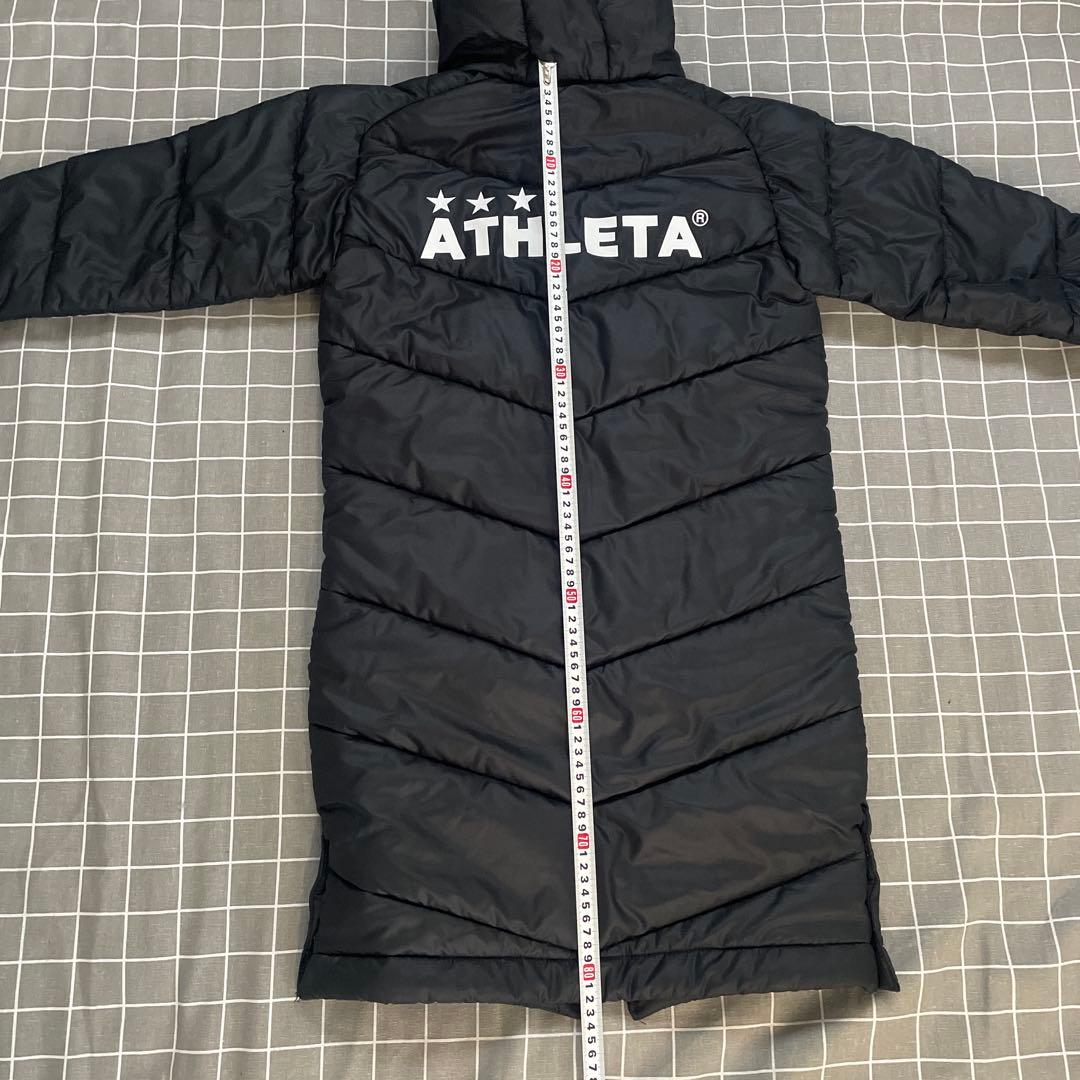 ATHLETA ブラック ロングベンチコート　美品　140