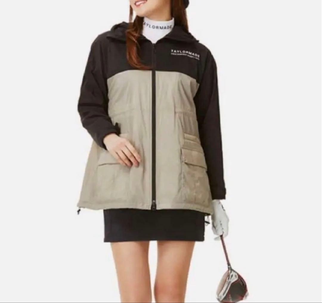 ☪️テーラーメイド☪️フーデッドオクタジャケット⛄️ベージュ×ブラック⛳️✨美品✨