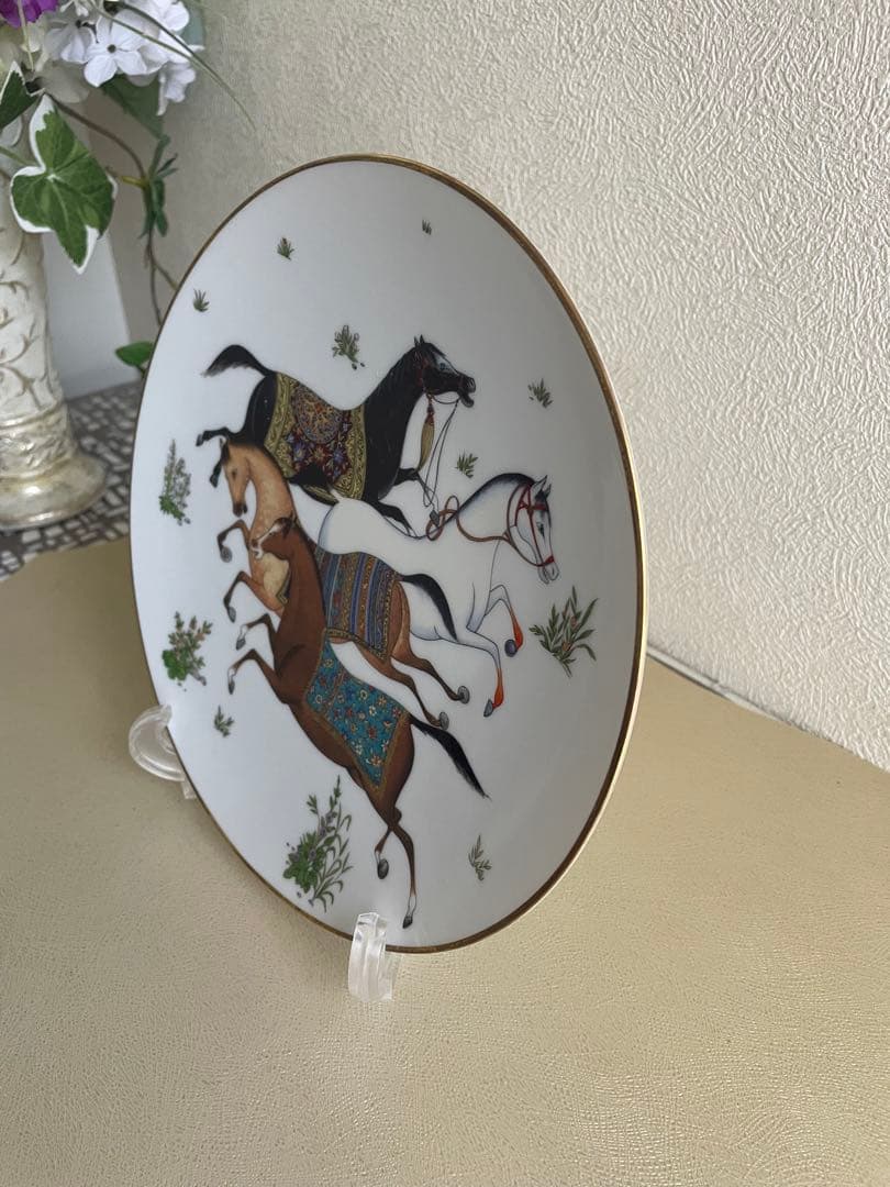 エルメス シュヴァルドリアン プレート 未使用21cm 金彩