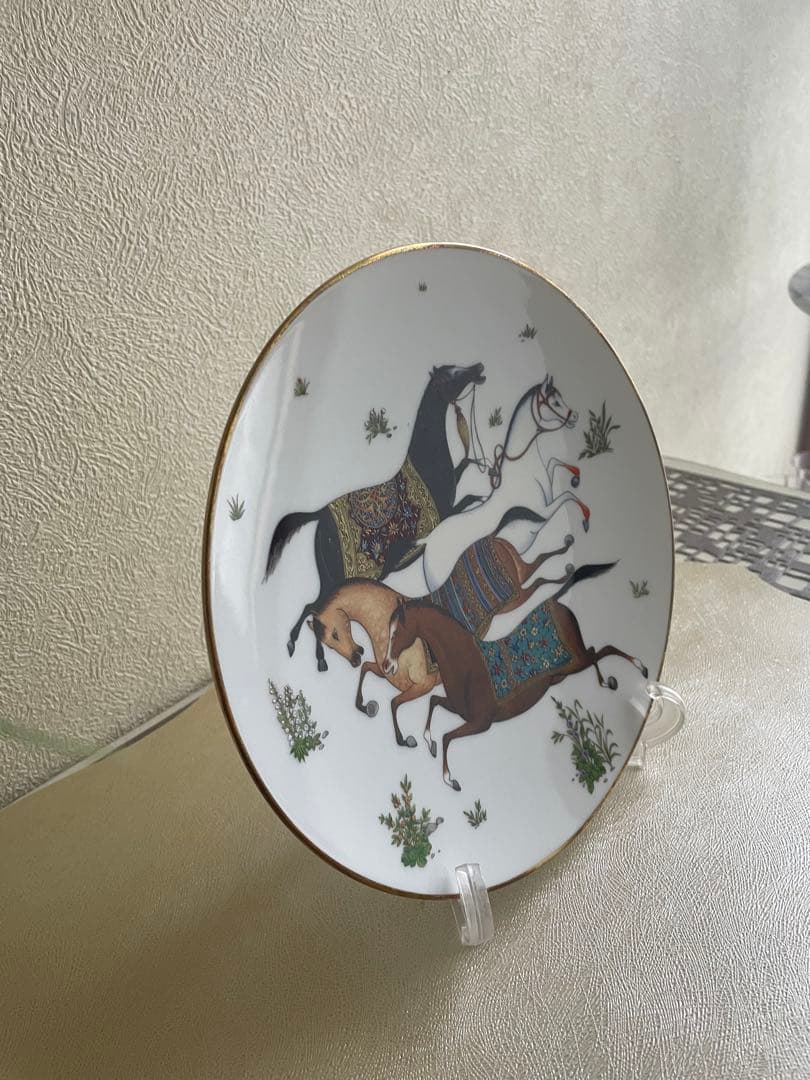 エルメス シュヴァルドリアン プレート 未使用21cm 金彩