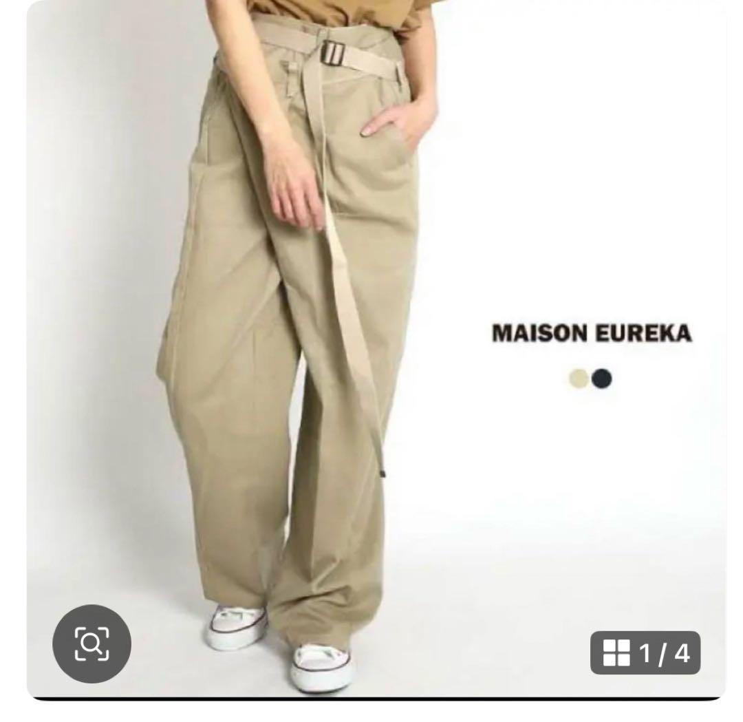 MAISON EUREKA ベージュ ワイドパンツ