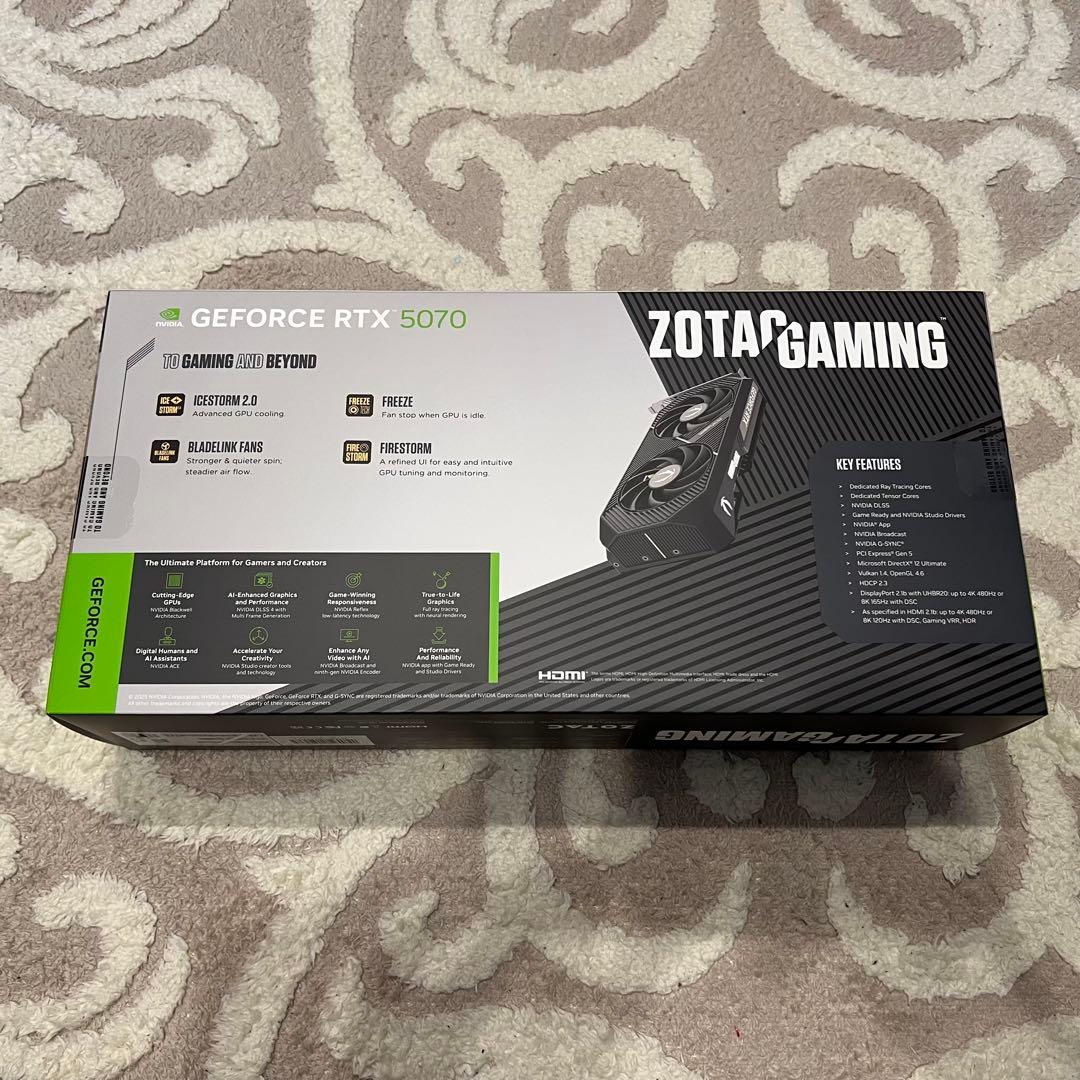 【未開封・新品】ZOTAC RTX5070 ZT-B50700H-10P