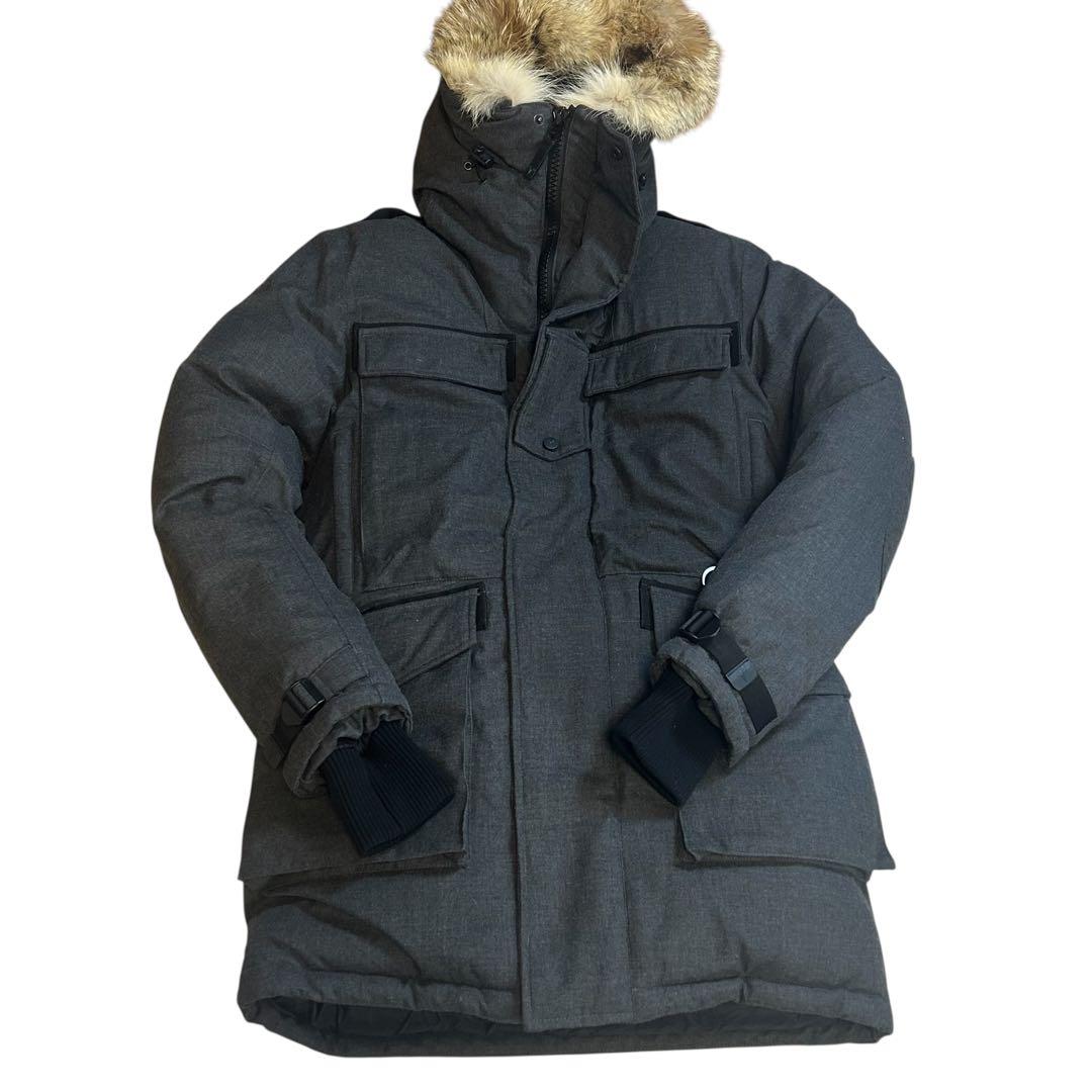 ポンちゃん 新品 ノビス コヨーテファー 肉厚ダウンコート　グレー XS