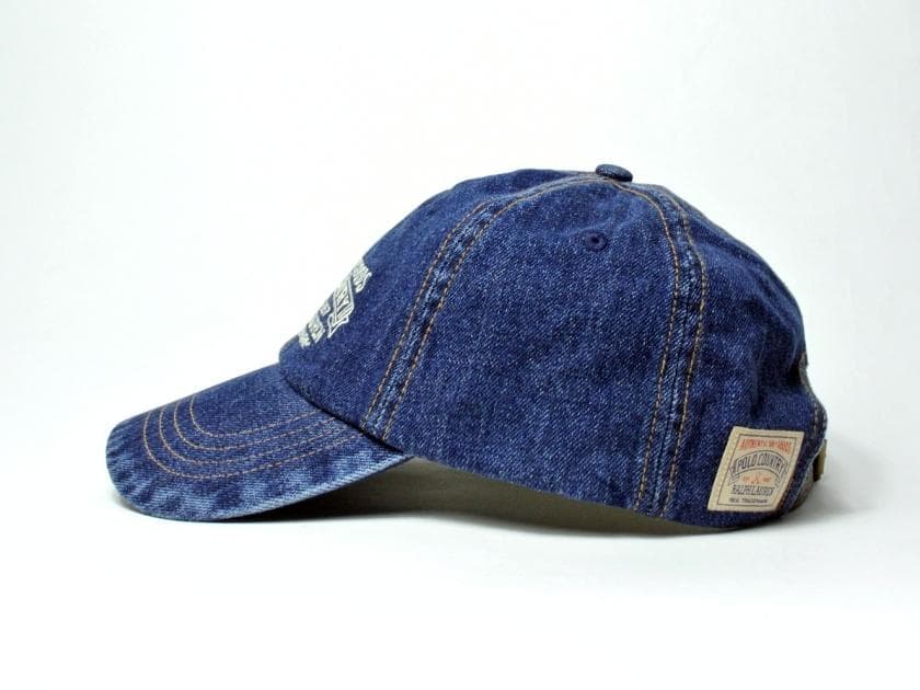 新品【ポロ カントリー】90年代復刻・刺繍デニムベースボールキャップ・本藍染め