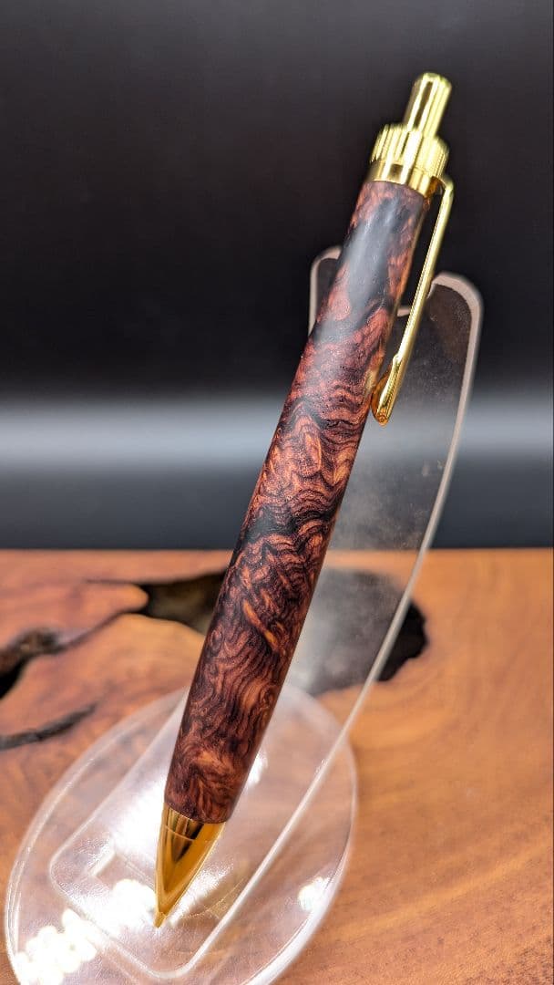 642しんたろう　超極上　ココボロ　瘤杢　木軸シャーペン　ボールペン