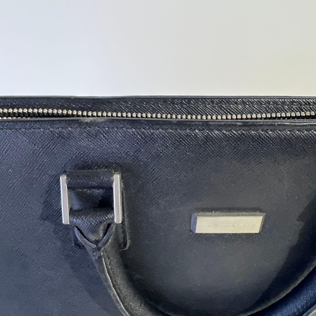 BURBERRY ビジネスバッグ レザー 黒 台形 A4可