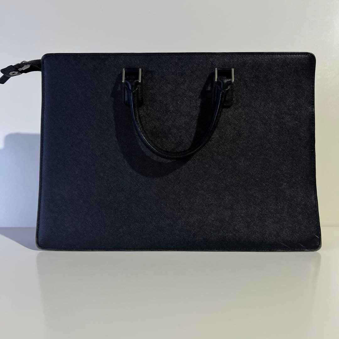 BURBERRY ビジネスバッグ レザー 黒 台形 A4可