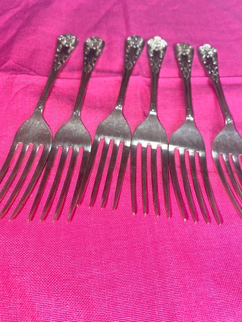 フォーク 6本セット SHEFFIELD EPNSA1刻印あり、銀メッキ