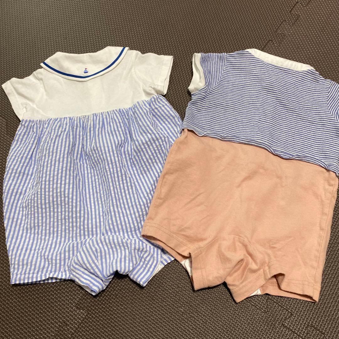 【最終値下げ】familiar ファミリアロンパース 70 2着セット