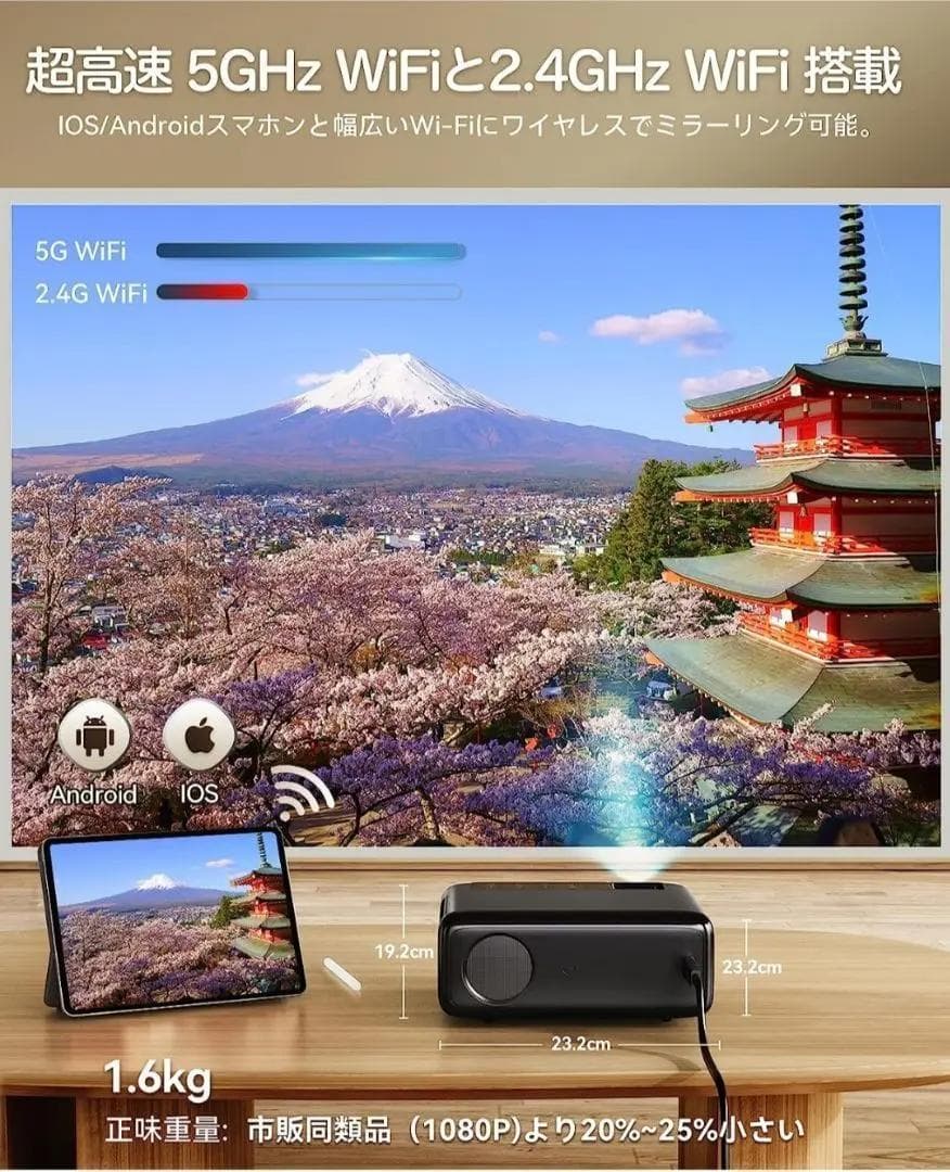 プロジェクター 小型家庭用 大画面 スピーカー ホームシアター 15000lm