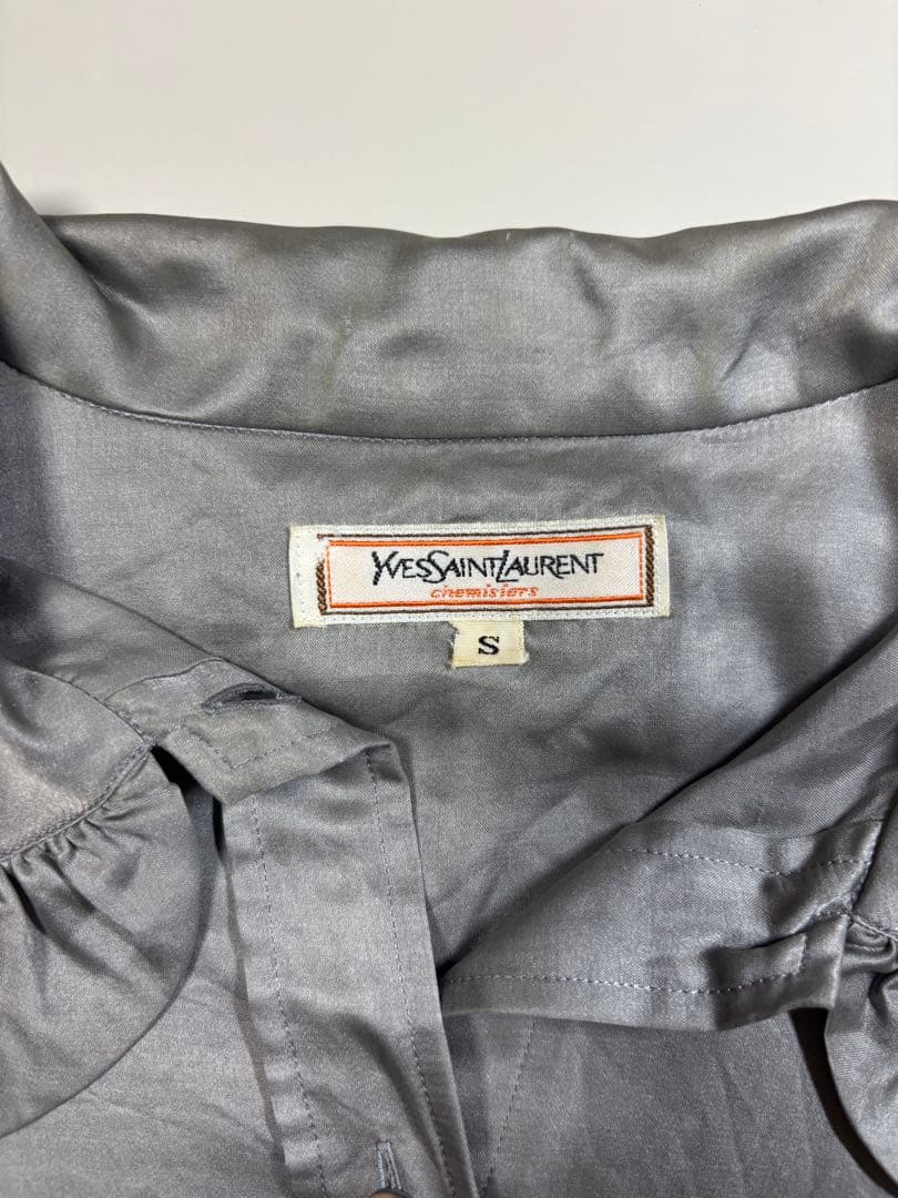 Yves Saint Laurent フリルシャツ/長袖ブラウス/シルク/S