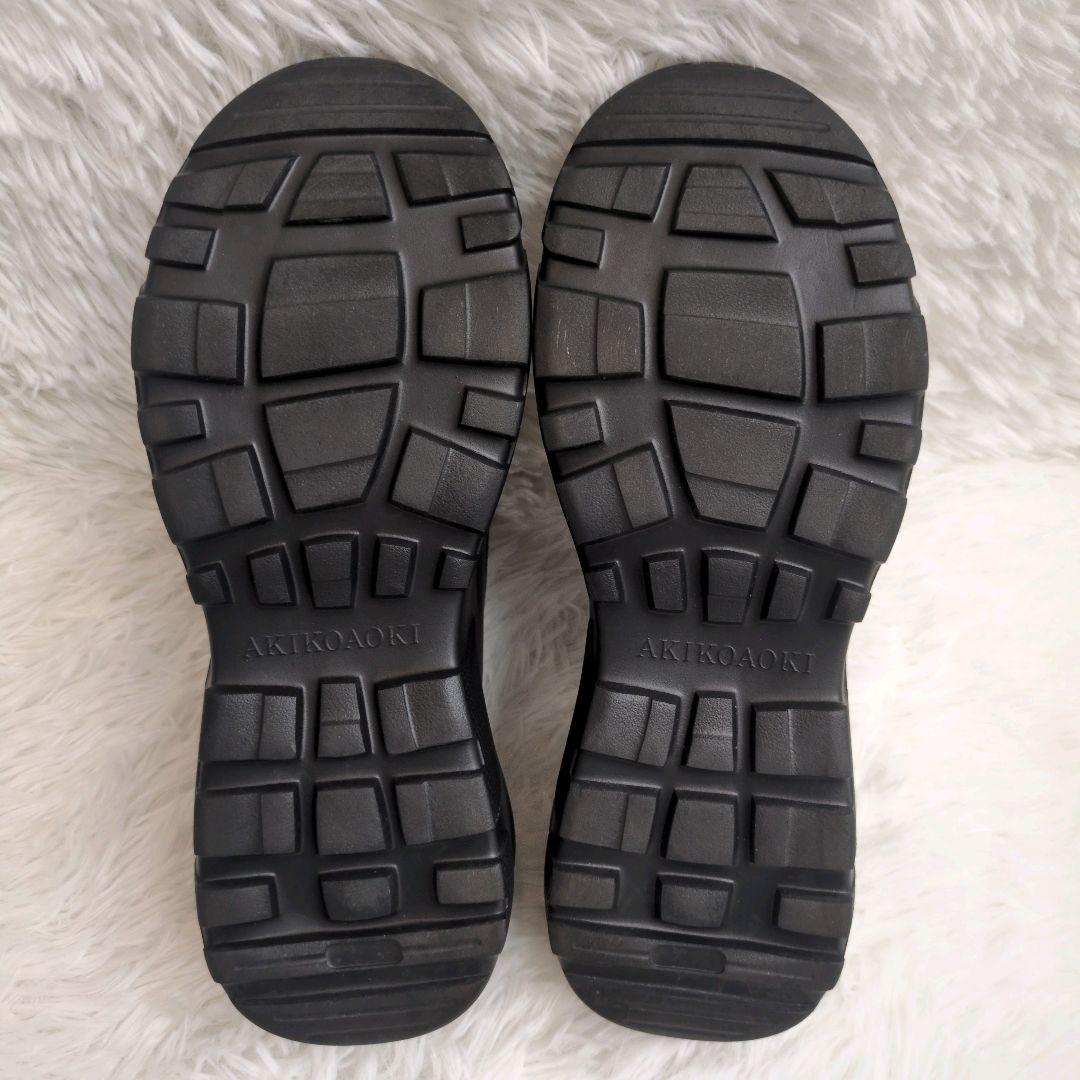 AKIKOAOKI アキコアオキ 厚底ローファー ブラック 黒 本革