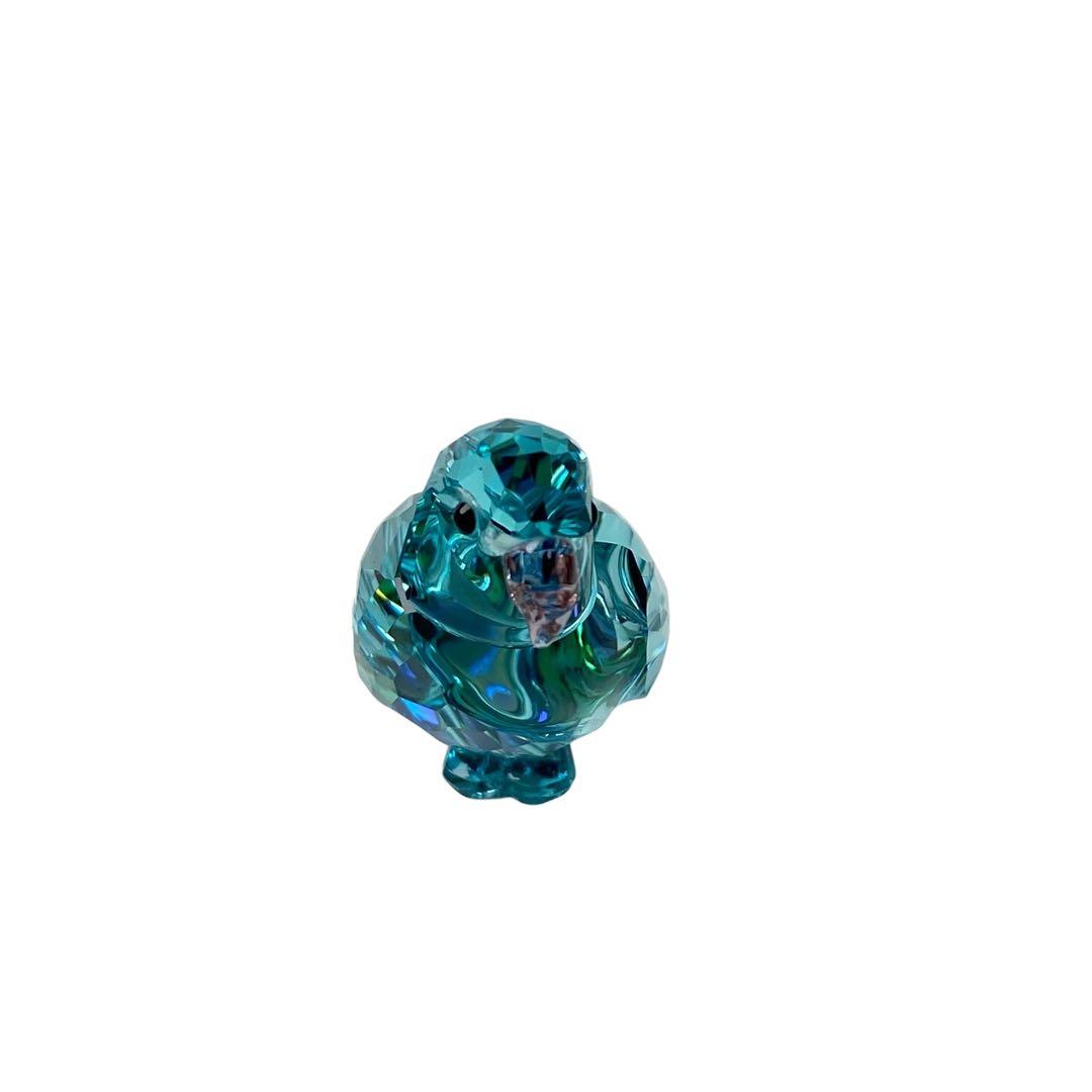 美品 SWAROVSKI オブジェ Jungle Beats ブルーインコ
