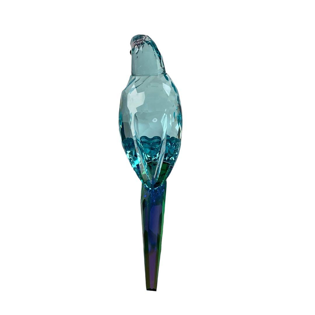 美品 SWAROVSKI オブジェ Jungle Beats ブルーインコ