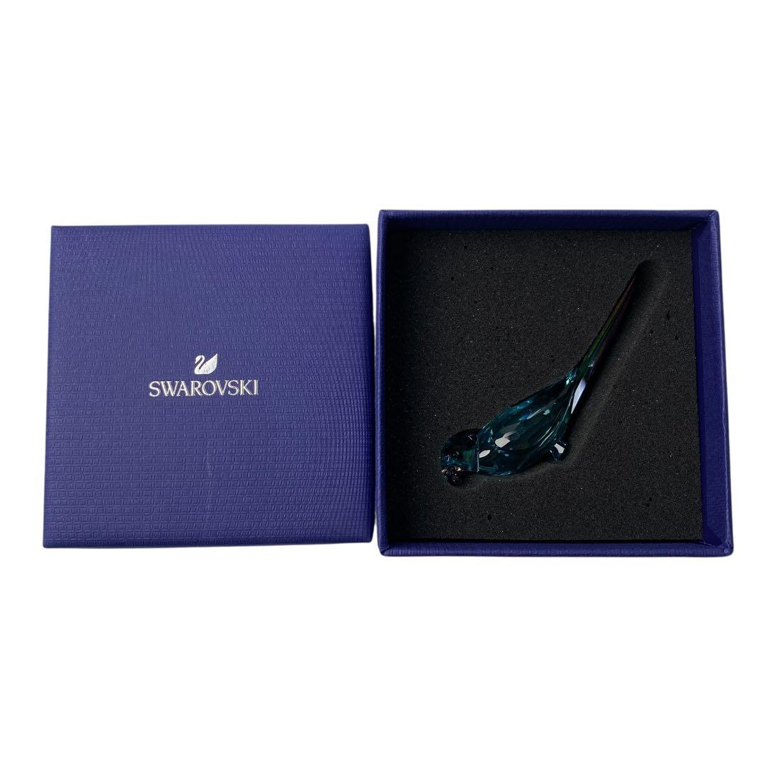 美品 SWAROVSKI オブジェ Jungle Beats ブルーインコ