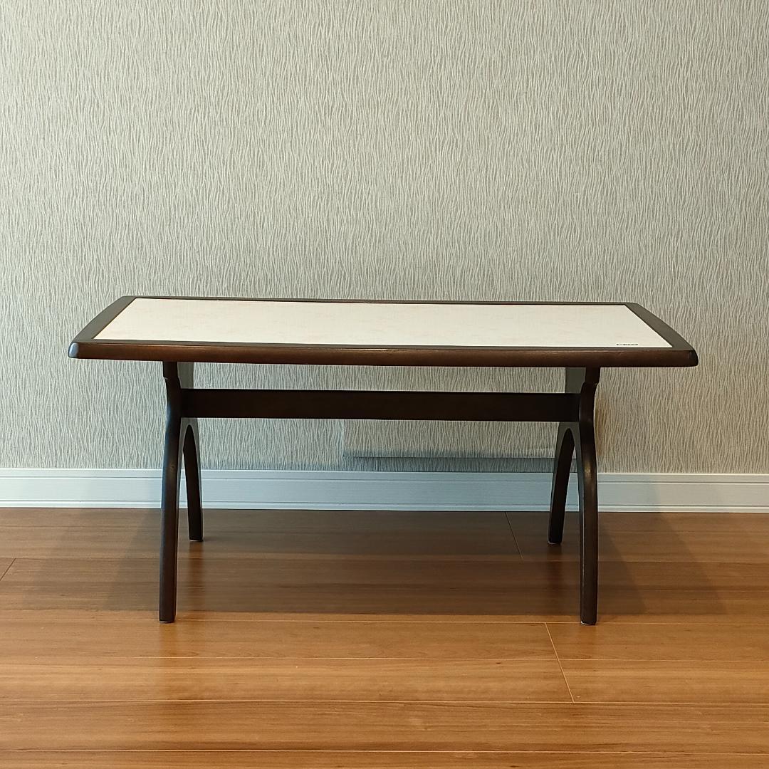 カリモク　サイドテーブル　センターテーブル　花柄　リビングテーブル