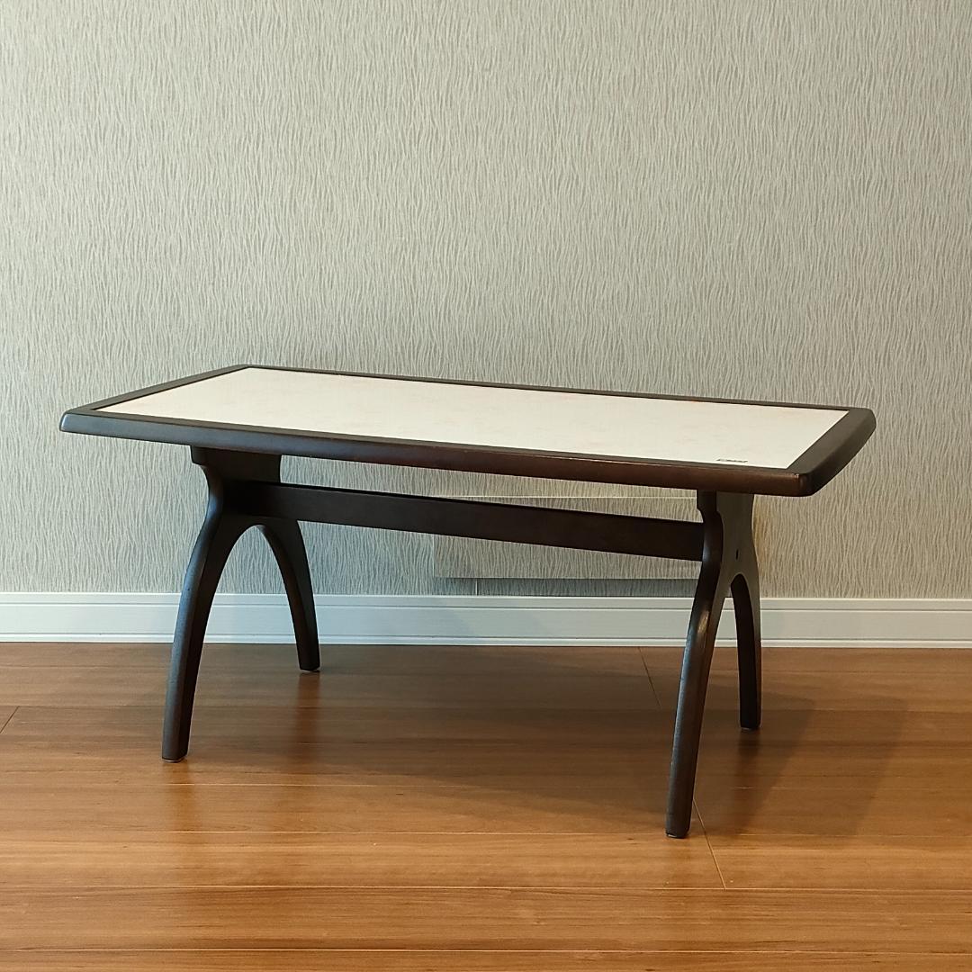 カリモク　サイドテーブル　センターテーブル　花柄　リビングテーブル