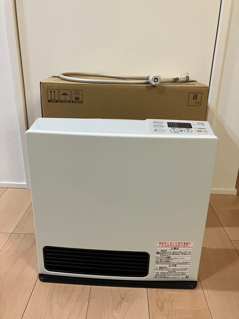 リンナイ ガスファンヒーター SRC-365E ホワイト 美品　ガスコード、箱付