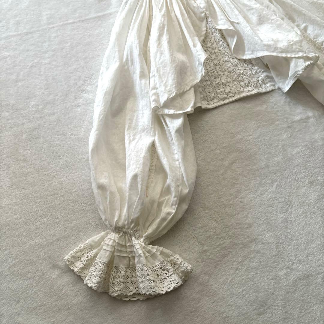 BEAMSBOY ビームスボーイ コットン リネン ギャザー ボレロ ホワイト