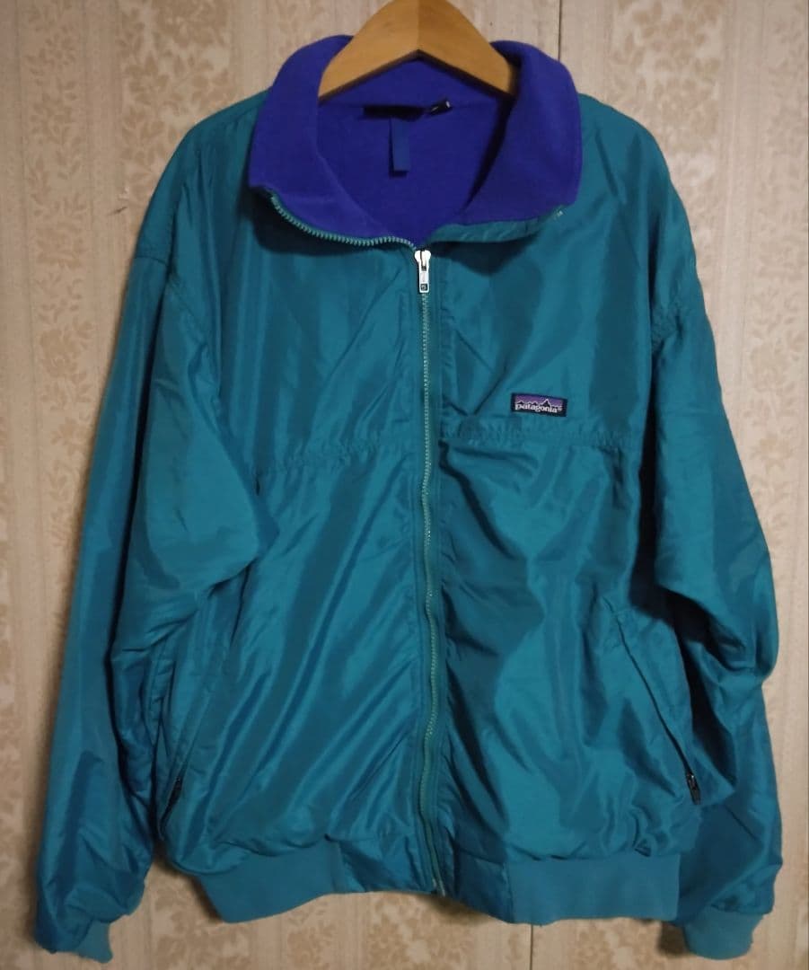 ​【USA製】90s Patagonia シェルドシンチラジャケット L ターコ