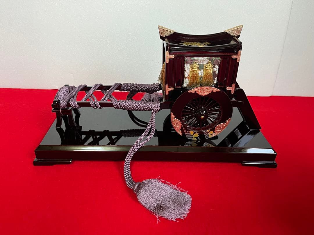 35号　高級溜塗重箱牛車お籠セット