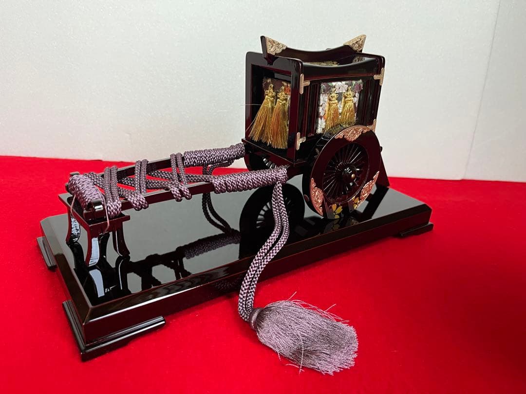 35号　高級溜塗重箱牛車お籠セット