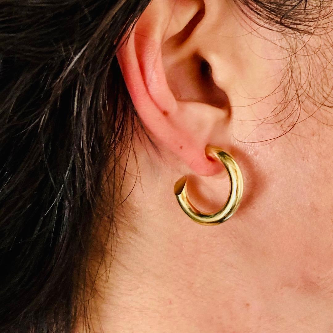 シルバー925 4×23mm 真鍮　フープピアス