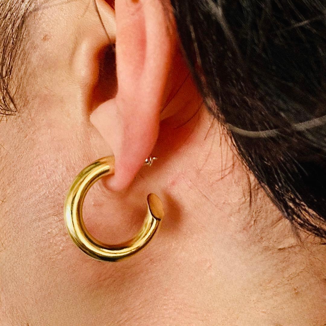 シルバー925 4×23mm 真鍮　フープピアス