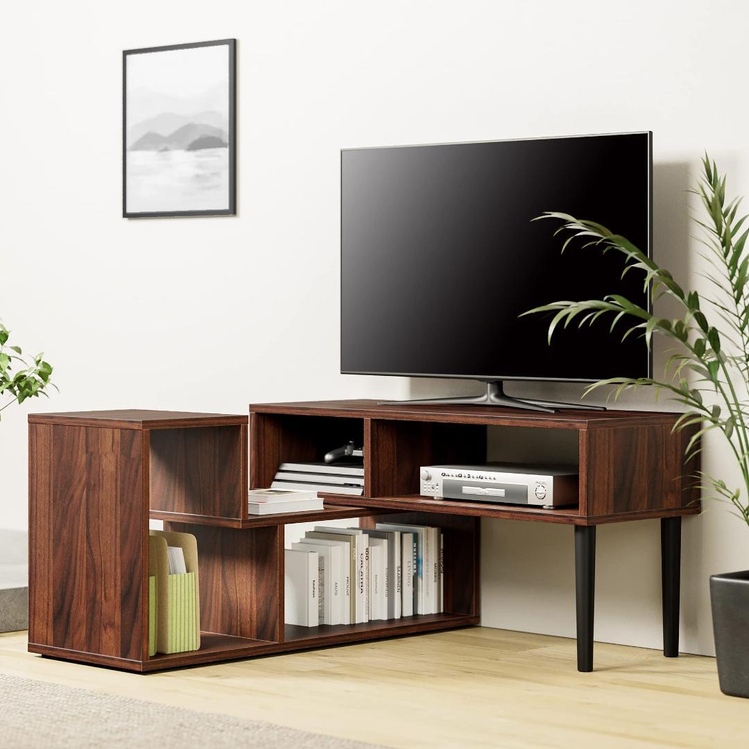 自在伸縮テレビボード 103-150cm 50インチ対応 角度調整 収納付