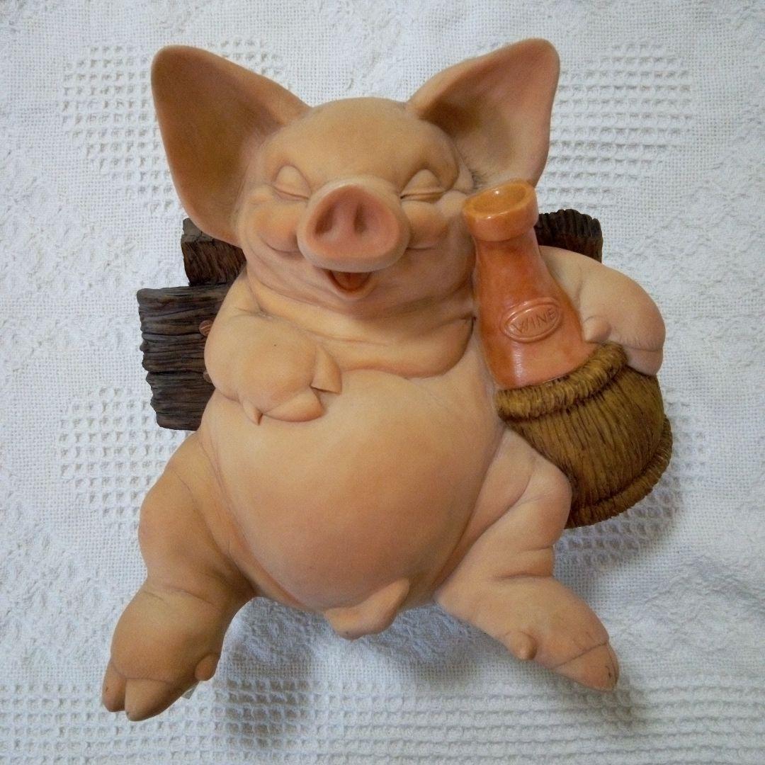 【ARTEFICE】イタリア製 豚の置物 高さ:約21cm×横幅:約27cm