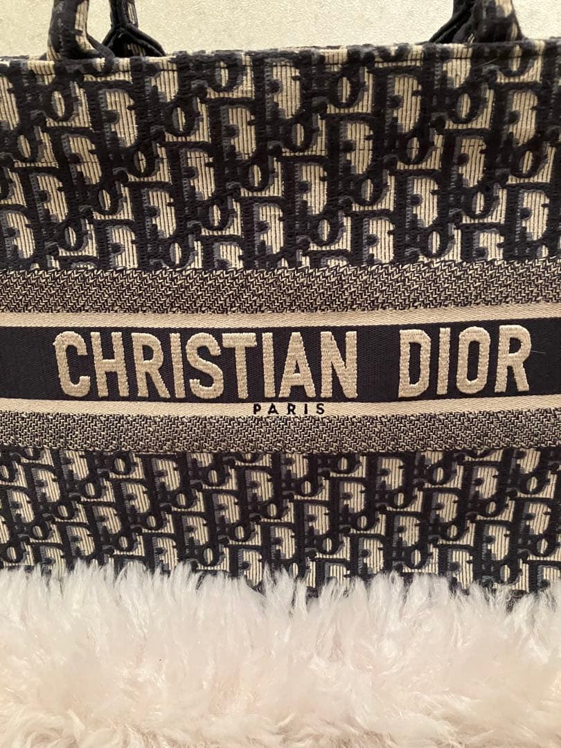 CHRISTIAN DIOR トートバッグ ネイビー/ベージュ