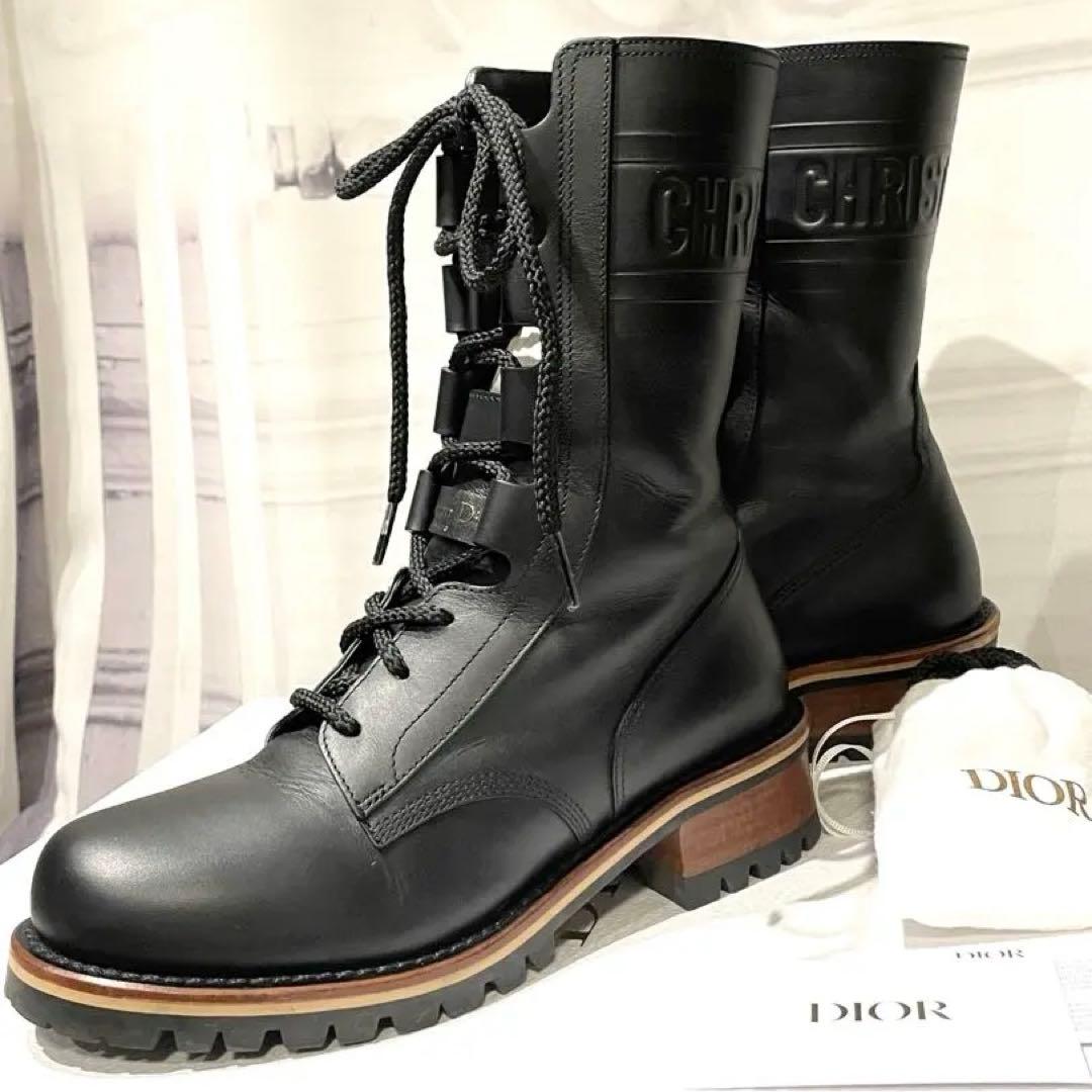 【値下げ ⭐︎ 美品】Dior ディオール黒 ブーツ36.5 D-QUEST