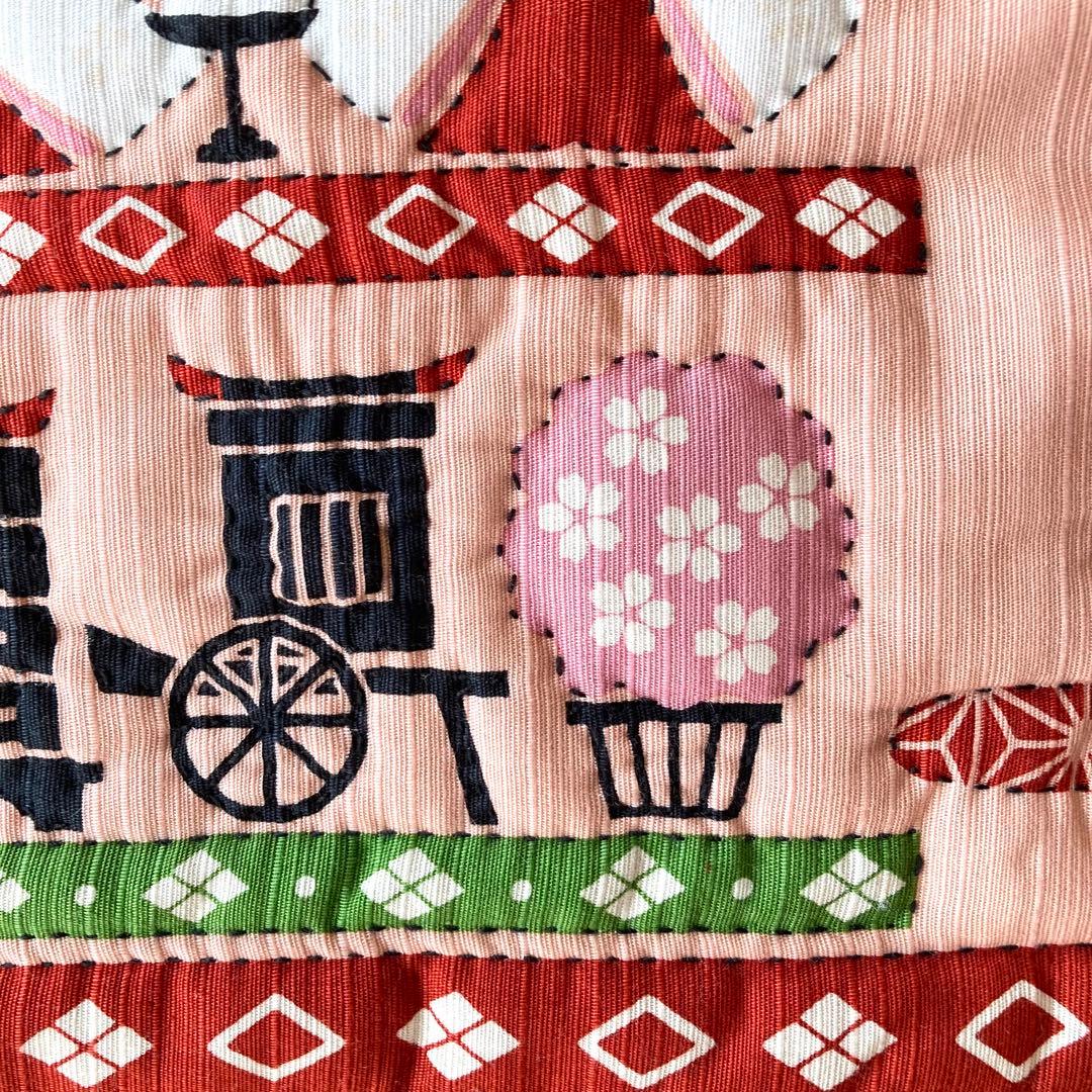 No.300 お雛様　手縫いキルトタペストリー　ハンドメイド