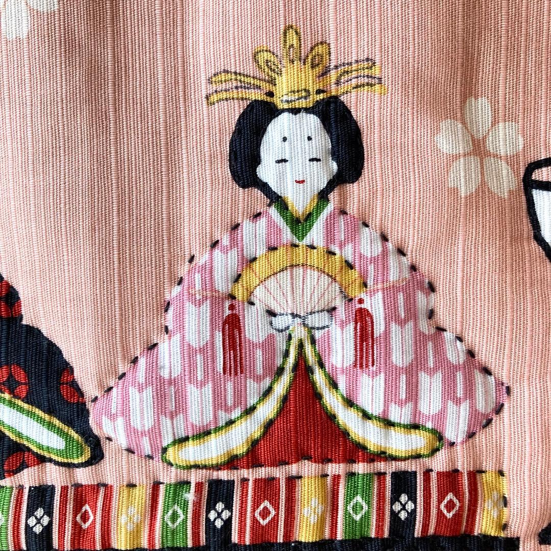 No.300 お雛様　手縫いキルトタペストリー　ハンドメイド