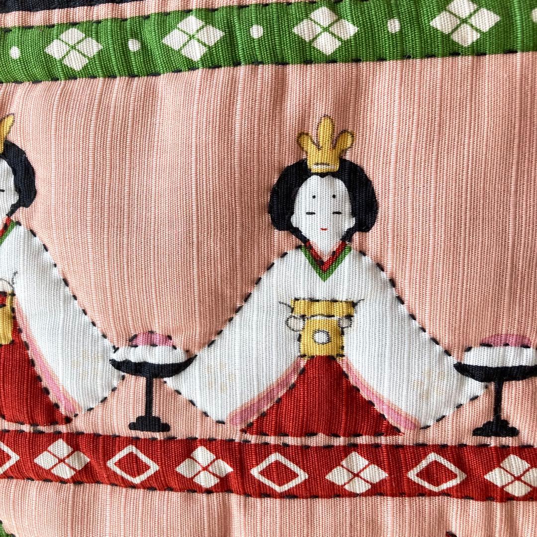 No.300 お雛様　手縫いキルトタペストリー　ハンドメイド