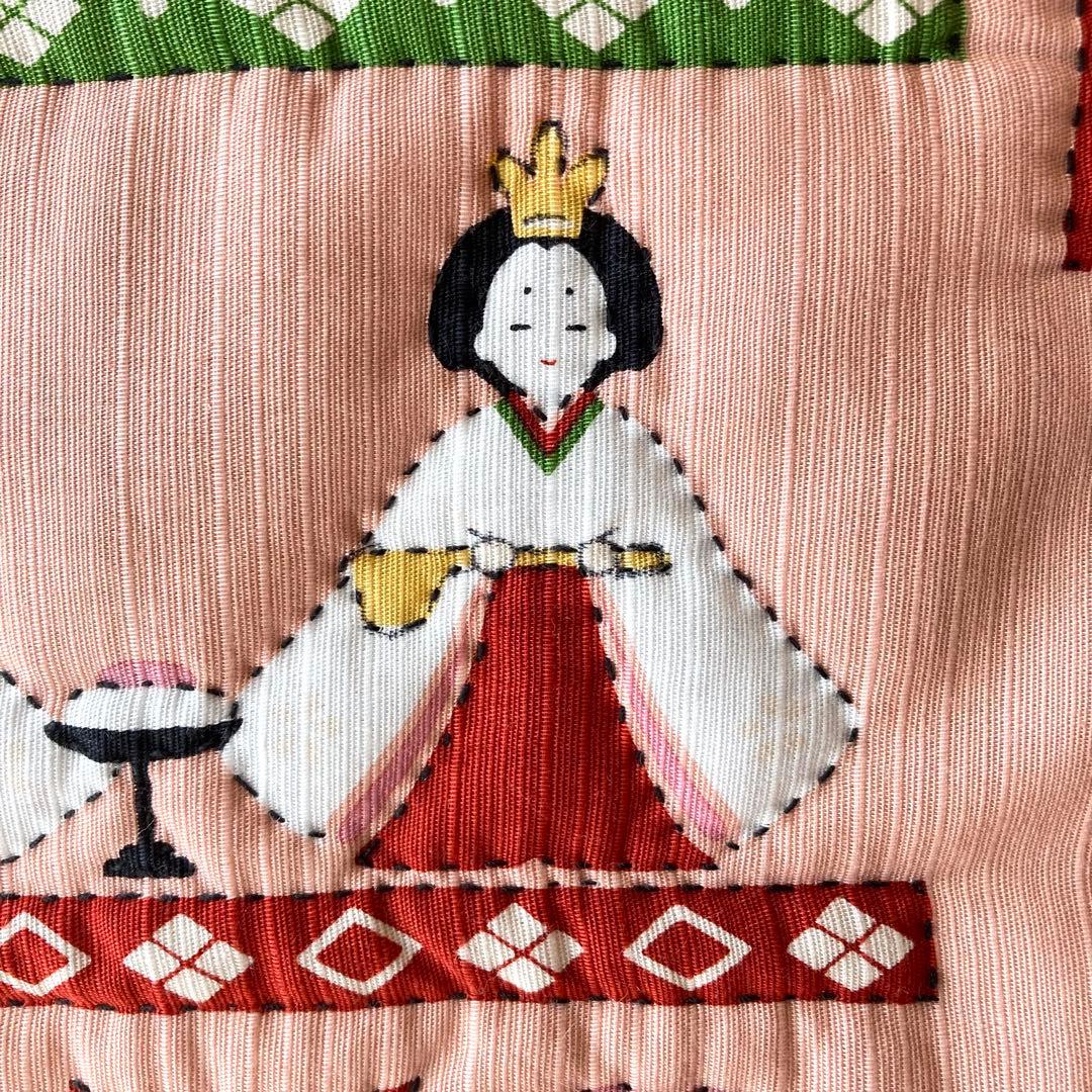 No.300 お雛様　手縫いキルトタペストリー　ハンドメイド