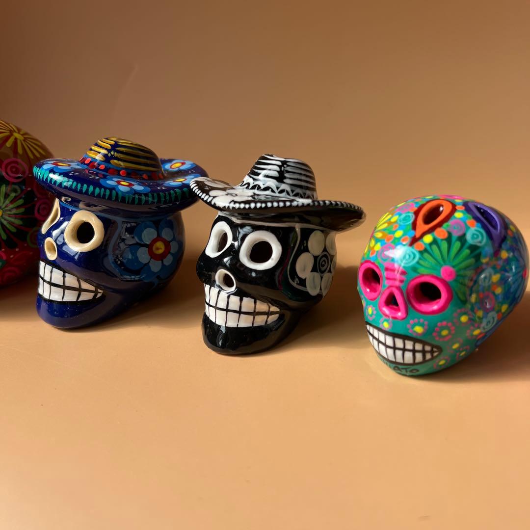 メキシコ　ドクロ　スカル　置物5個セット