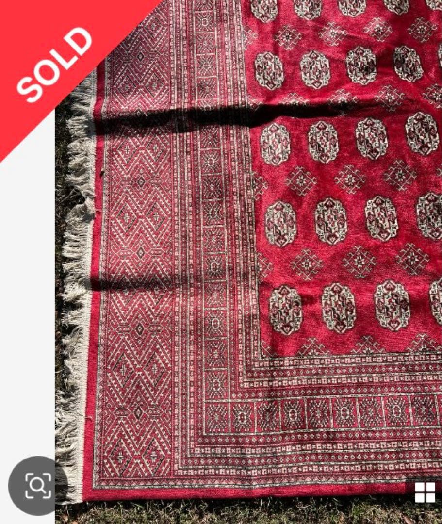 ラグ カーペット キリム 絨毯 ビンテージラグ 幾何学 赤茶 ベルギー製